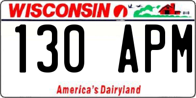 WI license plate 130APM