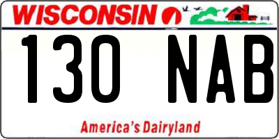 WI license plate 130NAB