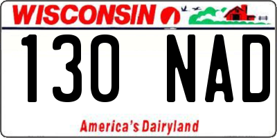 WI license plate 130NAD