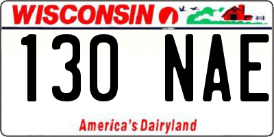 WI license plate 130NAE