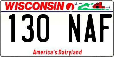 WI license plate 130NAF