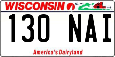 WI license plate 130NAI