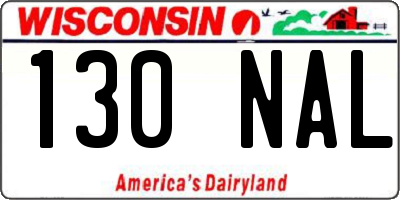 WI license plate 130NAL