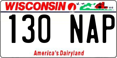 WI license plate 130NAP