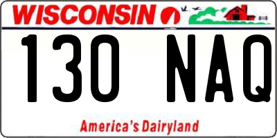 WI license plate 130NAQ