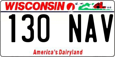 WI license plate 130NAV