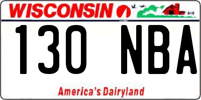 WI license plate 130NBA