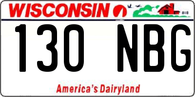 WI license plate 130NBG