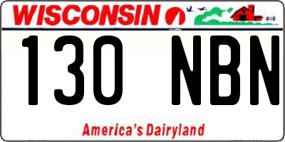 WI license plate 130NBN