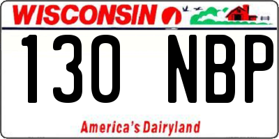 WI license plate 130NBP