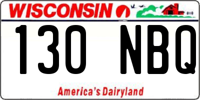 WI license plate 130NBQ