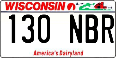 WI license plate 130NBR