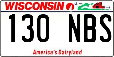WI license plate 130NBS