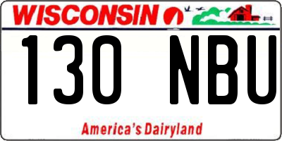 WI license plate 130NBU