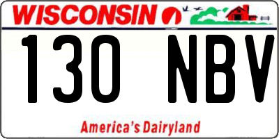 WI license plate 130NBV