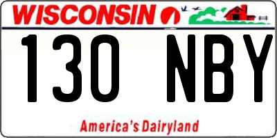 WI license plate 130NBY