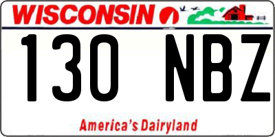 WI license plate 130NBZ