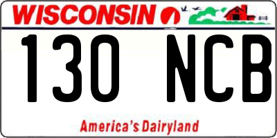 WI license plate 130NCB