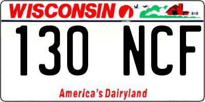 WI license plate 130NCF