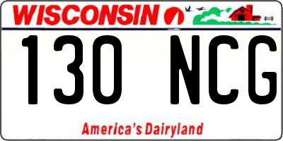 WI license plate 130NCG