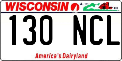 WI license plate 130NCL