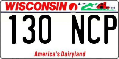 WI license plate 130NCP