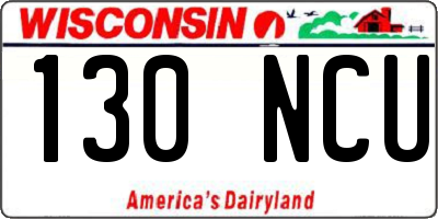 WI license plate 130NCU