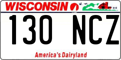 WI license plate 130NCZ