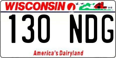 WI license plate 130NDG