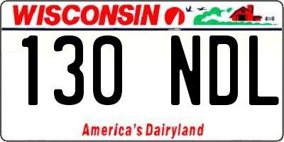 WI license plate 130NDL