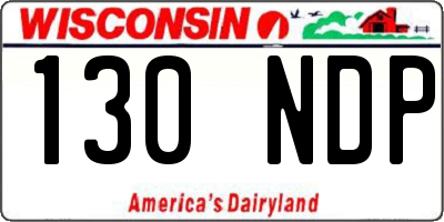 WI license plate 130NDP