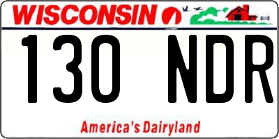 WI license plate 130NDR