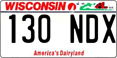 WI license plate 130NDX