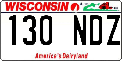 WI license plate 130NDZ