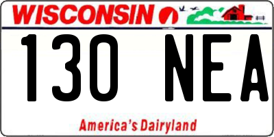 WI license plate 130NEA
