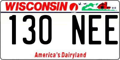 WI license plate 130NEE