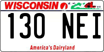 WI license plate 130NEI