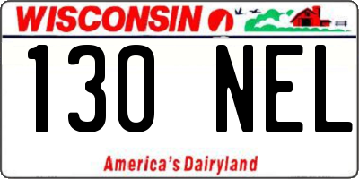 WI license plate 130NEL