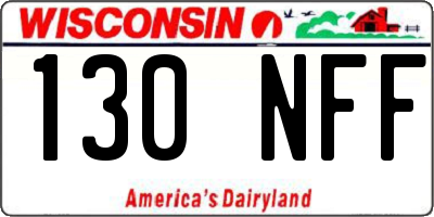 WI license plate 130NFF