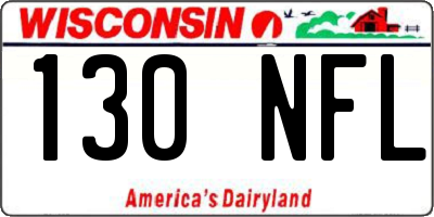 WI license plate 130NFL