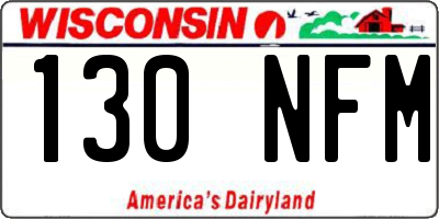 WI license plate 130NFM