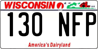 WI license plate 130NFP
