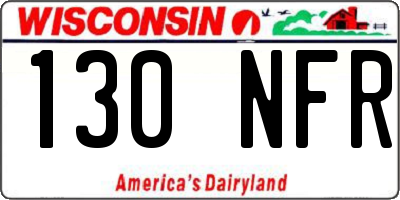WI license plate 130NFR