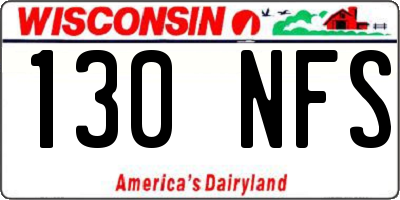 WI license plate 130NFS