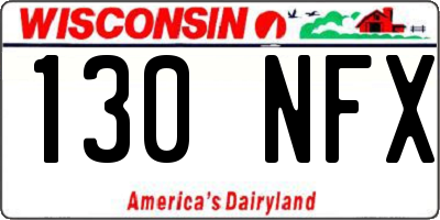 WI license plate 130NFX
