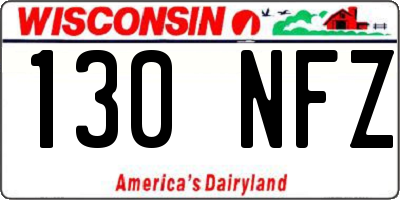 WI license plate 130NFZ