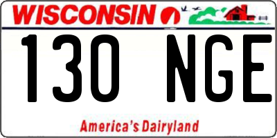 WI license plate 130NGE