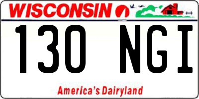 WI license plate 130NGI