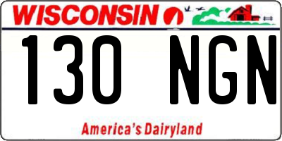 WI license plate 130NGN