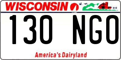 WI license plate 130NGO
